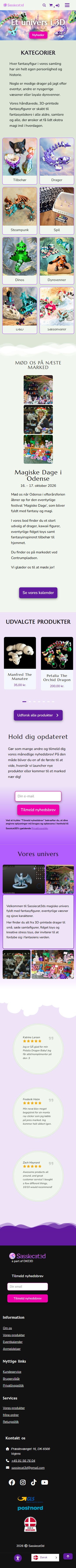 Hele Sassiecat3ds nye forside i mobilvisning
