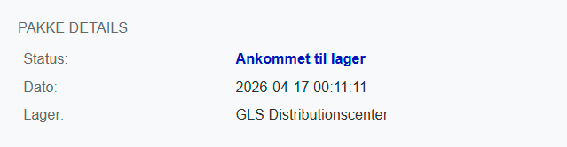 pakkes leveringsstatus